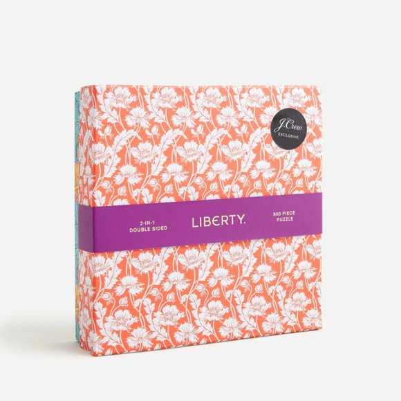 Bundle of 2 - J. Crew Liberty Print Doubled Sided Puzzle in Decorative Boxes - Picture 5 of 11